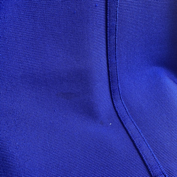 Cobalt Blue Ribbed Flared Sweater Dress - Picture 6 of 7